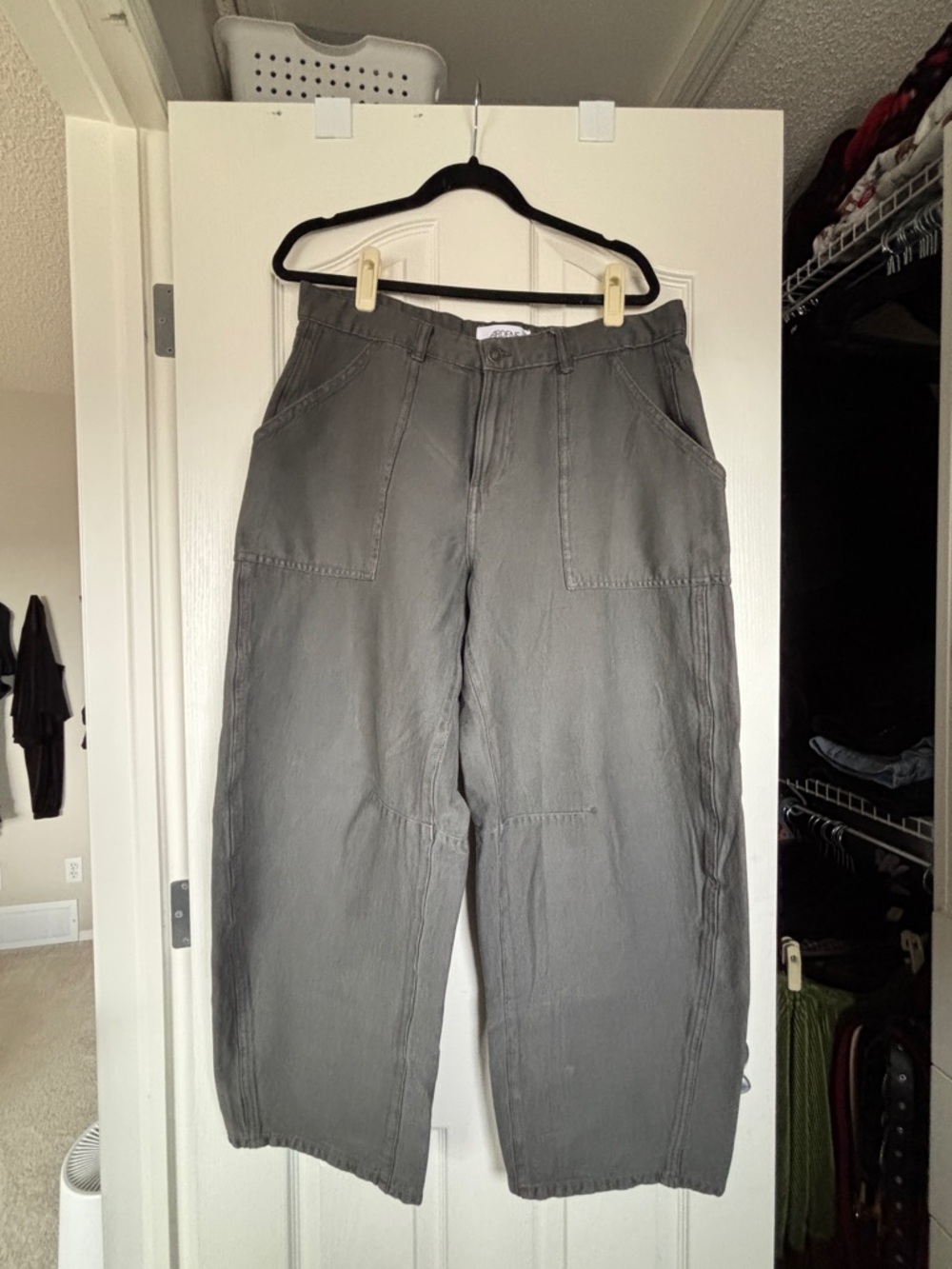 Relaxed Utility Pants - Barrel Leg, Gray